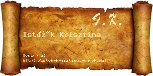 Istók Krisztina névjegykártya