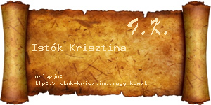 Istók Krisztina névjegykártya