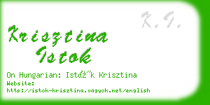 krisztina istok business card